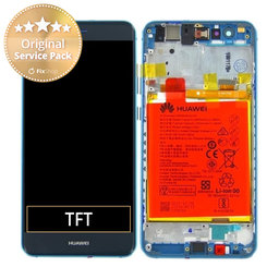 Huawei P10 Lite - Ecran LCD + Sticlă Tactilă + Ramă + Baterie (Sapphire Blue) - 02351FSL Genuine Service Pack