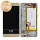 Huawei P8 Lite ALE-L21 - Ecran LCD + Sticlă Tactilă + Ramă + Baterie (Gold) - 02350KGP, 02350KQH
