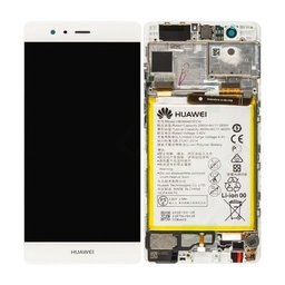 Huawei P9 - Ecran LCD + Sticlă Tactilă + Ramă + Baterie (White) - 02350RRY, 02350RKF Genuine Service Pack