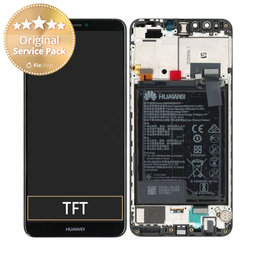 Huawei Y9 (2018) - Ecran LCD + Sticlă Tactilă + Ramă + Baterie (Black) - 02351VFR, 02351VFS Genuine Service Pack
