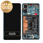 Huawei P30 - Ecran LCD + Sticlă Tactilă + Ramă + Baterie (Aurora Blue) - 02352NLN, 02354HRH, 02354HNJ Genuine Service Pack