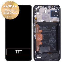 Huawei P40 lite - Ecran LCD + Sticlă Tactilă + Ramă + Baterie (Midnight Black) - 02353KFU Genuine Service Pack