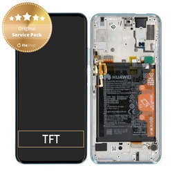 Huawei P Smart Pro - Ecran LCD + Sticlă Tactilă + Ramă + Baterie (Breathing Crystal) - 02353HRD Genuine Service Pack