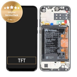 Huawei P40 Lite E - Ecran LCD + Sticlă Tactilă + Ramă + Baterie (Midnight Black) - 02353FMW Genuine Service Pack