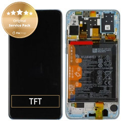 Huawei P30 Lite 2020 - Ecran LCD + Sticlă Tactilă + Ramă + Baterie (Breathing Crystal) - 02353FQK, 02352VBG Genuine Service Pack