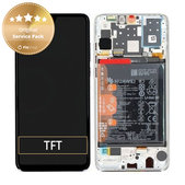 Huawei P30 Lite (2020) - Ecran LCD + Sticlă Tactilă + Ramă + Baterie (Pearl White) - 02352PJN Genuine Service Pack