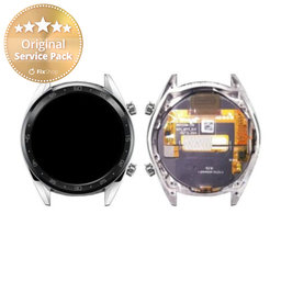 Huawei Watch GT Sport Fortupe B19S - Ecran LCD + Sticlă Tactilă + Ramă (Silver) - 02352GXS Genuine Service Pack
