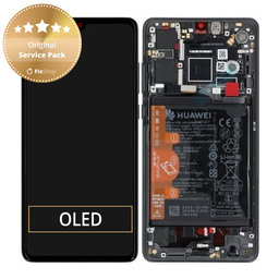 Huawei P30 - Ecran LCD + Sticlă Tactilă + Ramă + Baterie (Black) - 02354HLT Genuine Service Pack