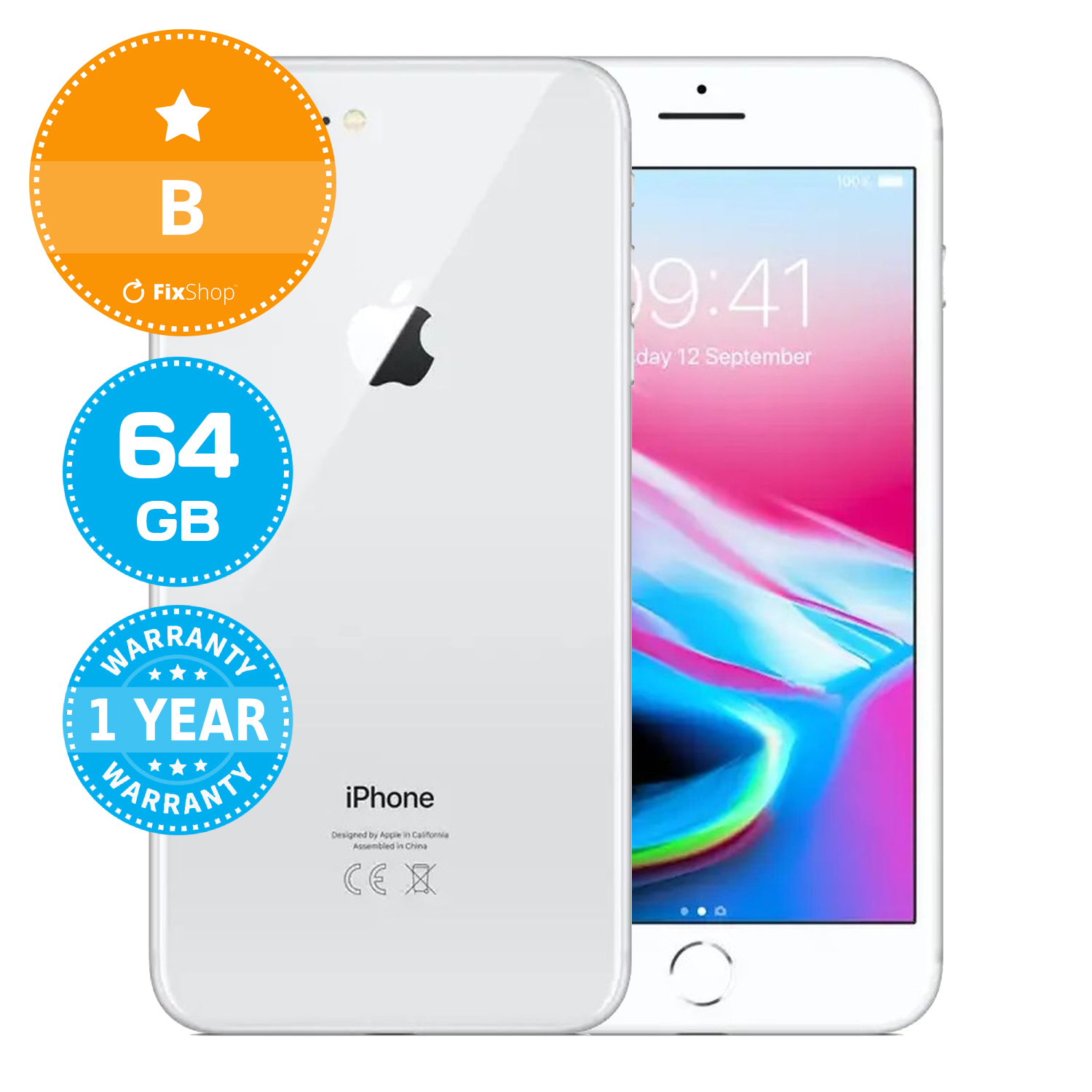 Apple iPhone 8 ホワイト 64GB Telefon mobil Apple iPhone 8 64GB, Silver - Klap