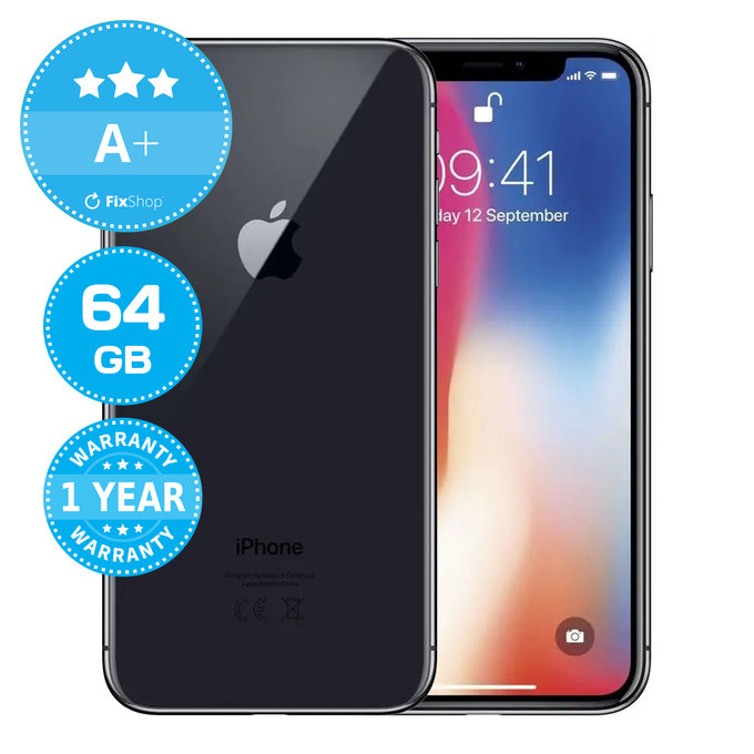 Apple iPhone X Space Gray 64GB A+ Recondiționat
