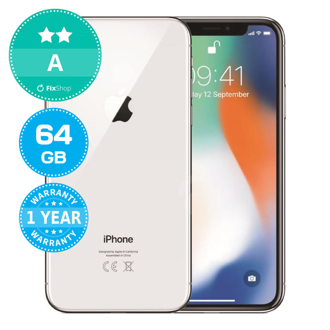 Apple iPhone X Silver 64GB A Recondiționat