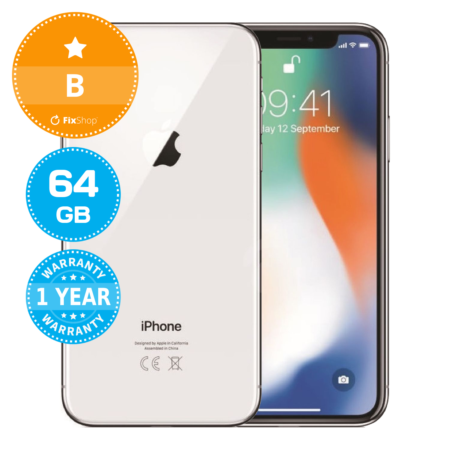 Apple iPhone X Silver 64GB B Recondiționat | FixShop