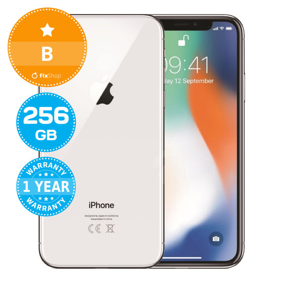 Apple iPhone X Silver 256GB B Recondiționat