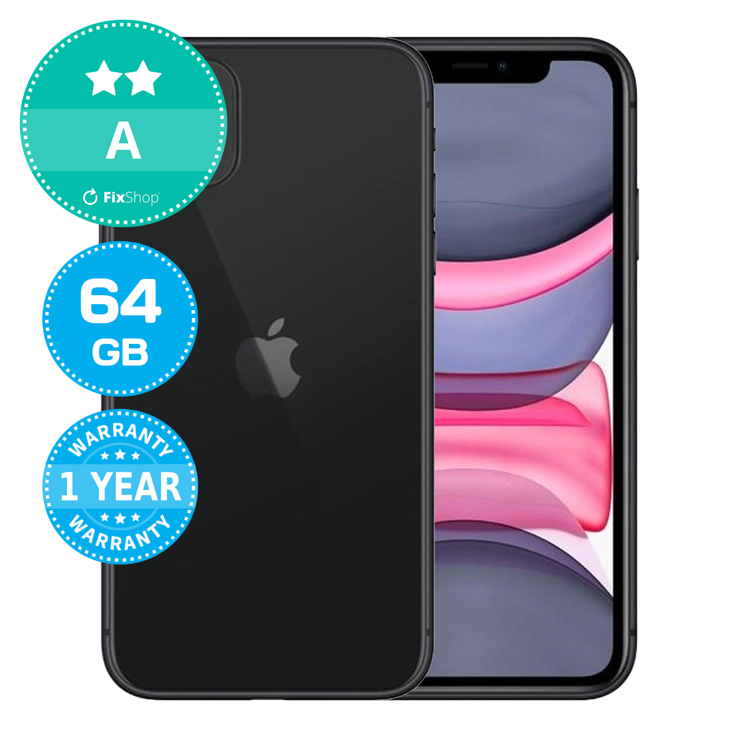 iPhone 11 ブラック 64GB Apple iPhone 11 Black 64GB A Recondiționat | FixShop