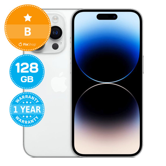 Apple iPhone 14 Pro Silver 128GB B Recondiționat
