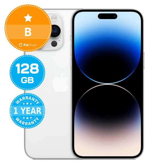 Apple iPhone 14 Pro Max Silver 128GB B Recondiționat