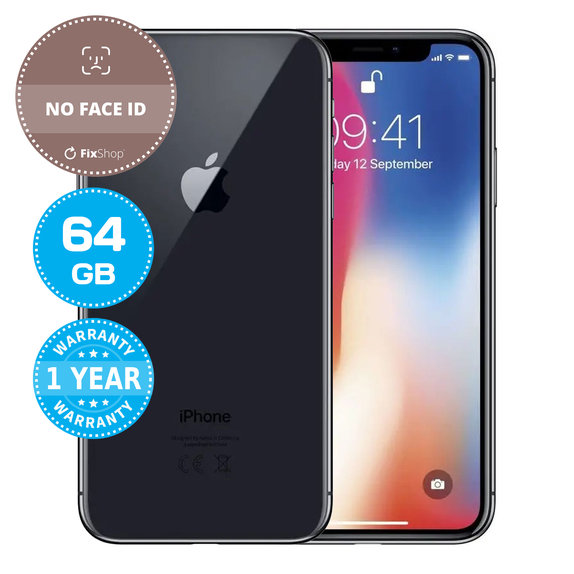 Apple iPhone X Space Gray 64GB (No Face ID) Recondiționat