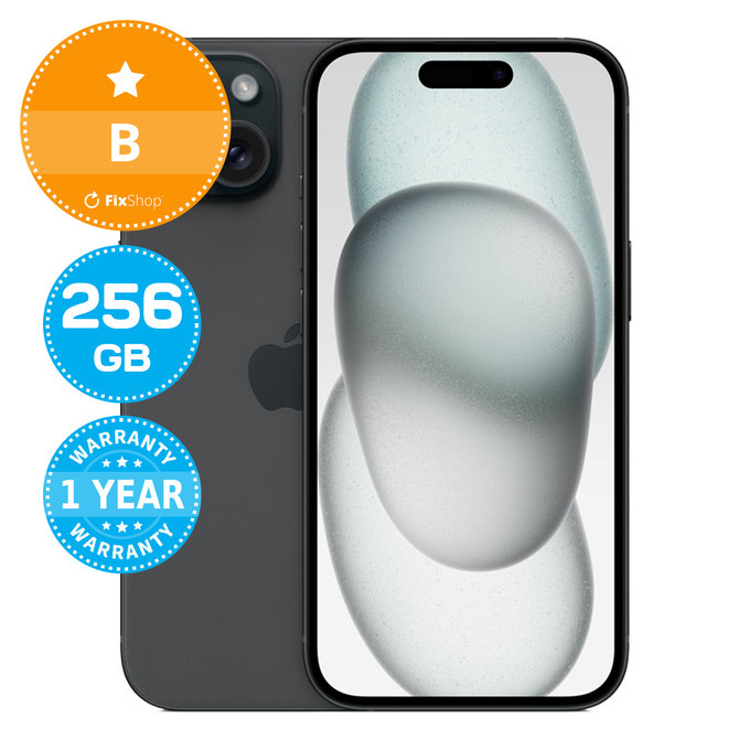 Apple iPhone 15 Black 256GB B Recondi?ionat