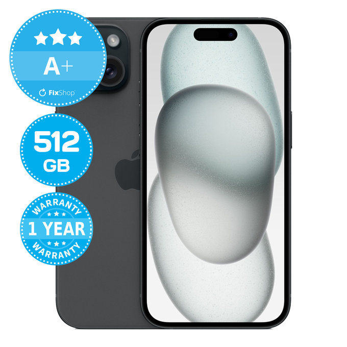 Apple iPhone 15 Black 512GB A+ Recondi?ionat