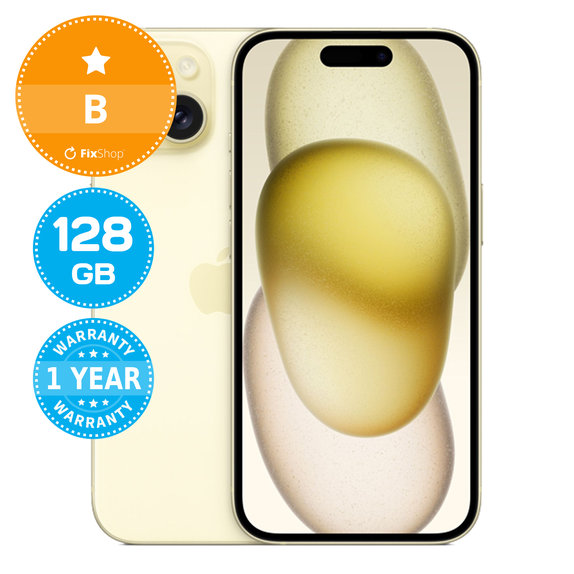 Apple iPhone 15 Yellow 128GB B Recondi?ionat