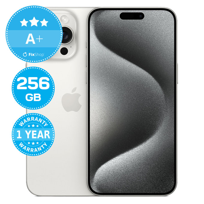 Apple iPhone 15 Pro Max White Titanium 256GB A+ Recondi?ionat