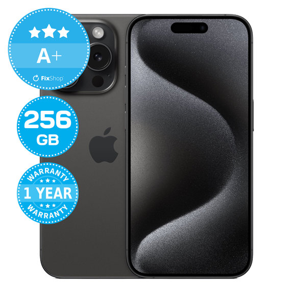 Apple iPhone 15 Pro Black Titanium 256GB A+ Recondi?ionat