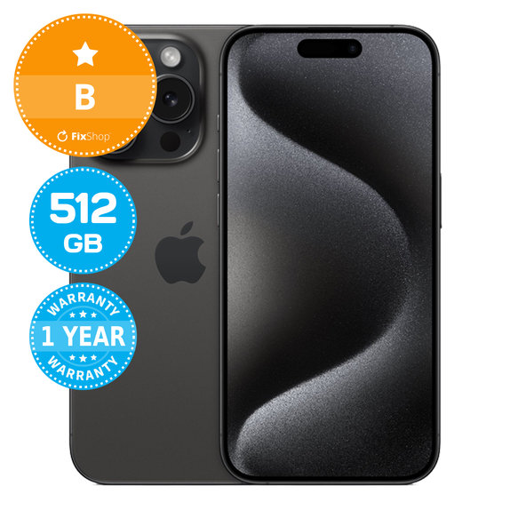 Apple iPhone 15 Pro Black Titanium 512GB B Recondi?ionat