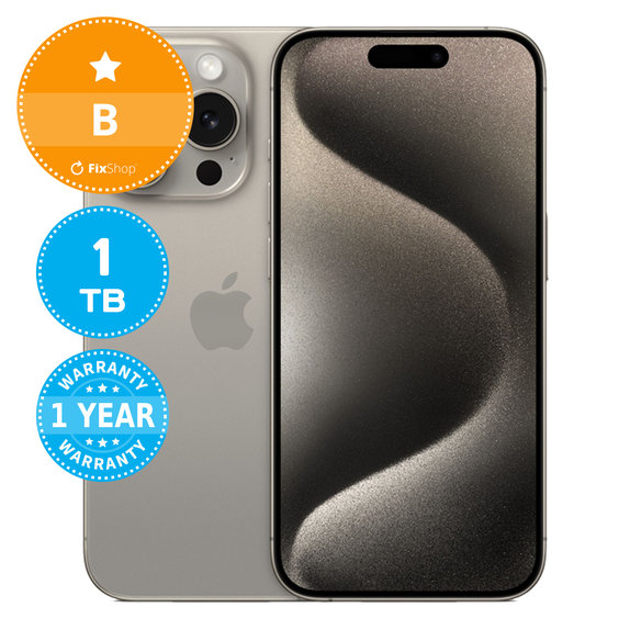 Apple iPhone 15 Pro Natural Titanium 1TB B Recondi?ionat