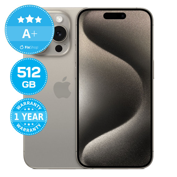 Apple iPhone 15 Pro Natural Titanium 512GB A+ Recondi?ionat