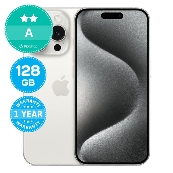 Apple iPhone 15 Pro White Titanium 128GB A Recondi?ionat
