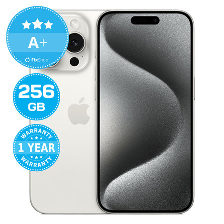 Apple iPhone 15 Pro White Titanium 256GB A+ Recondi?ionat