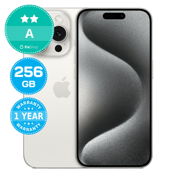 Apple iPhone 15 Pro White Titanium 256GB A Recondi?ionat