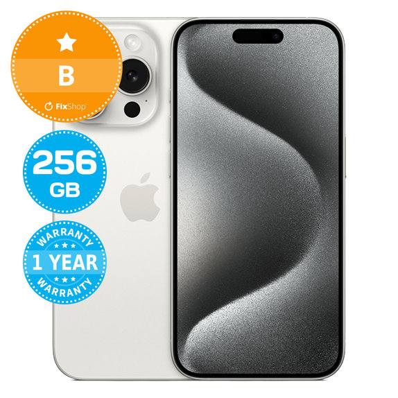Apple iPhone 15 Pro White Titanium 256GB B Recondi?ionat