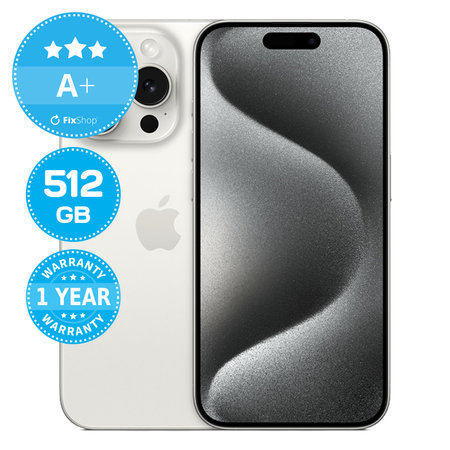 Apple iPhone 15 Pro White Titanium 512GB A+ Recondi?ionat