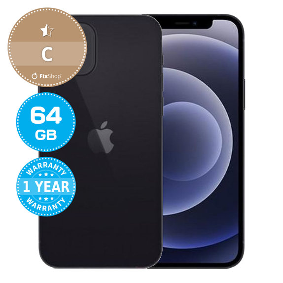 Apple iPhone 12 Black 64GB C Recondiționat