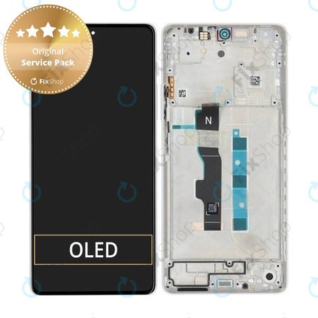 Xiaomi Redmi Note 13 5G 2312DRAABC - Ecran LCD + Sticlă Tactilă + Ramă (Arctic White) - 5600040N1700 Genuine Service Pack