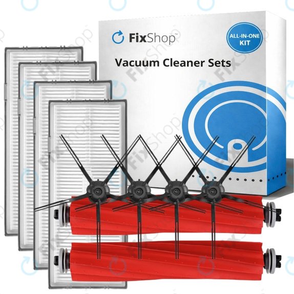 Set de piese de schimb pentru Xiaomi Roborock S7, S7 MaxV Ultra (2x Perie principală, 4x Filter, 4x Perie laterală – neagră)