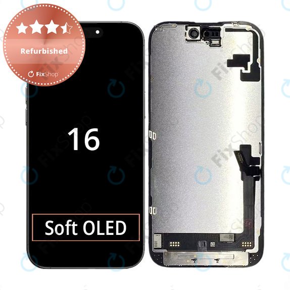Ecran pentru iPhone 16, Sticlă tactilă cu ramă, Refurbished
