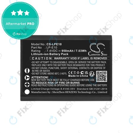 Baterie pentru Canon EOS 1100D, EOS 1300D, 950mAh, Li-Ion, 7.4V, LP-E10, HQ