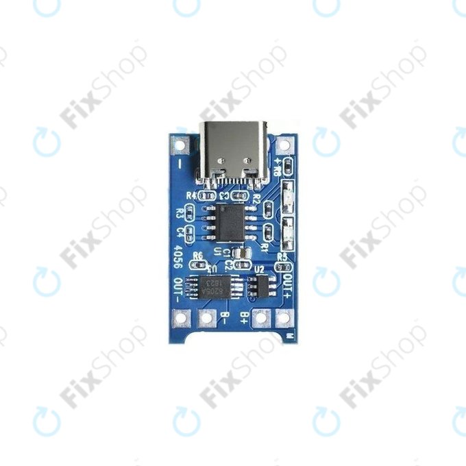 Modul de încărcare TP4056 pentru baterie Li-ion 18650, USB-C, 1 A