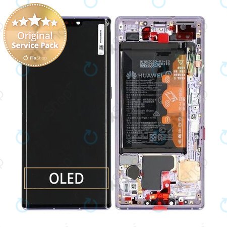 Huawei Mate 30 Pro - Ecran LCD + Sticlă Tactilă + Ramă + Baterie (Space Silver) - 02353EQX, 02353HJH