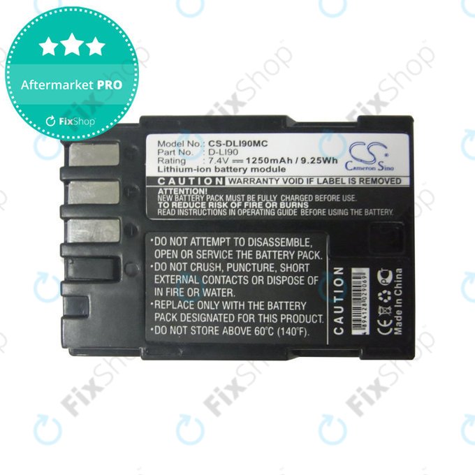 Baterie pentru Pentax 645d, K-5, 1250mAh, Li-Ion, 7.4V, D-LI90, HQ