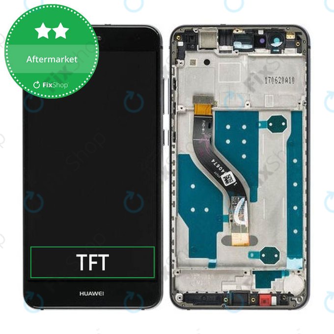 Huawei P10 lite - Ecran LCD + Sticlă Tactilă + Ramă (Graphite Black) TFT