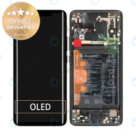 Huawei Mate 20 Pro - Ecran LCD + Sticlă Tactilă + Ramă + Baterie (Black Leather) - 02352GTH Genuine Service Pack