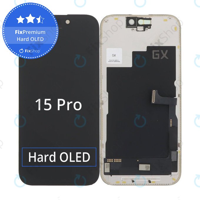 Apple iPhone 15 Pro - Ecran LCD + Sticlă Tactilă + Ramă Hard OLED FixPremium