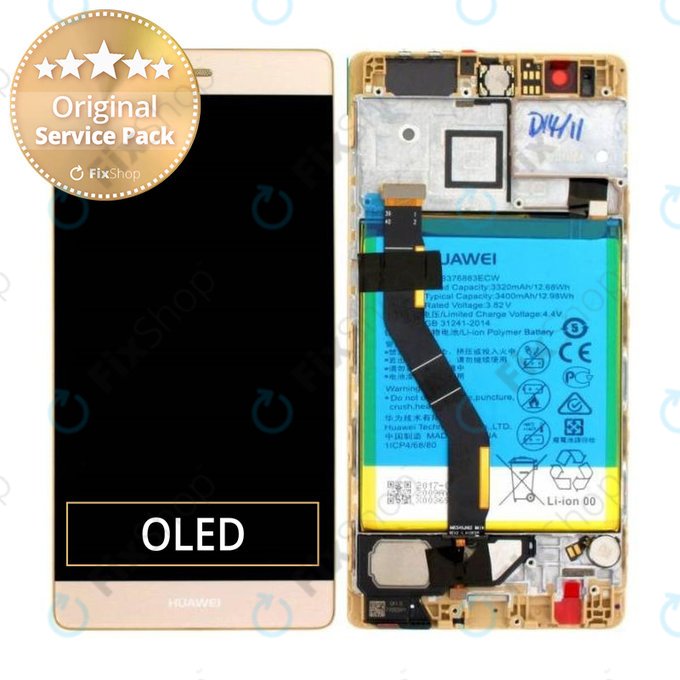Huawei P9 Plus - Ecran LCD + Sticlă Tactilă + Ramă + Baterie (Gold) - 02350SUQ, 02350SUW Genuine Service Pack