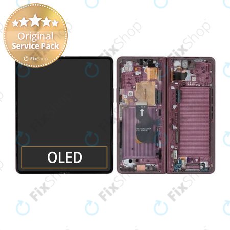 Samsung Galaxy Z Fold 4 F936B - Ecran LCD + Sticlă Tactilă + Ramă (Burgundy) - GH82-29461D, GH82-29462D Genuine Service Pack