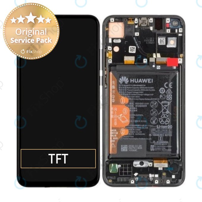 Huawei Honor View 20 - Ecran LCD + Sticlă Tactilă + Ramă + Baterie (Midnight Black) - 02352JKP Genuine Service Pack