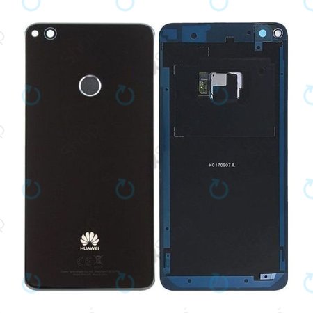Huawei P9 Lite (2017), Honor 8 Lite - Carcasă Baterie + Senzor de Amprentă (Black) - 02351CTK, 02351FVQ Genuine Service Pack
