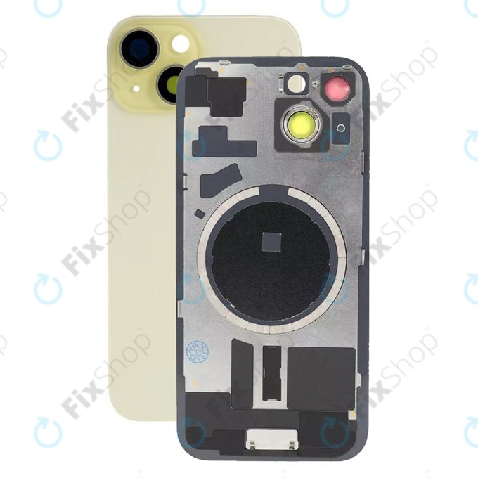 Apple iPhone 15 - Sticlă pentru carcasa din spate cu piese mici (Yellow)